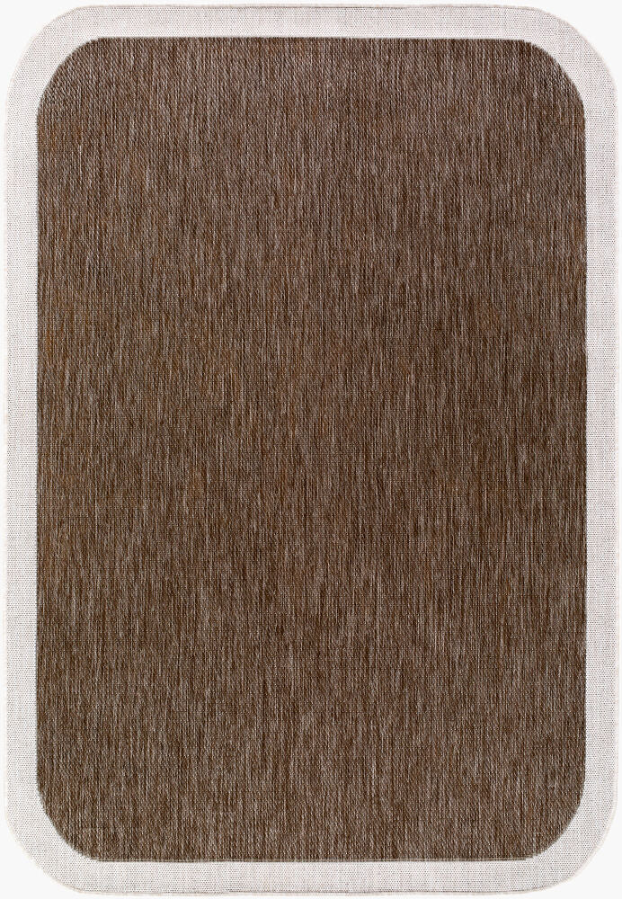 Miami Beach Machine Woven Rug — Cream/Dark Brown