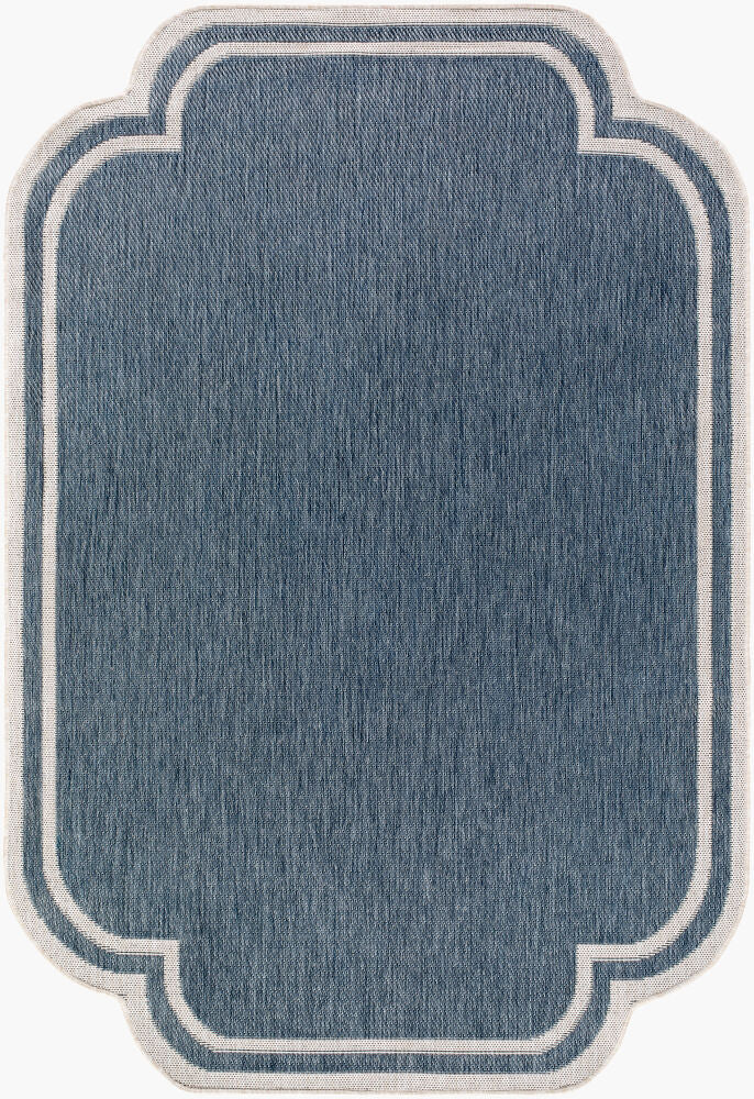 Miami Beach Machine Woven Rug — Blue/Cream