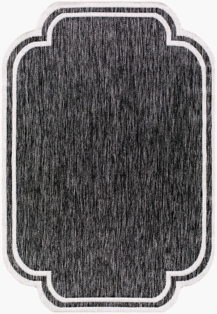 Miami Beach Machine Woven Rug — Black/Cream