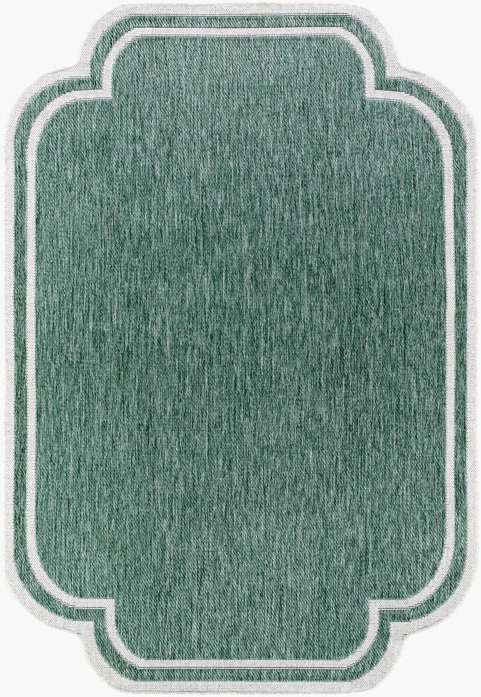 Miami Beach Machine Woven Rug — Cream/Medium Green