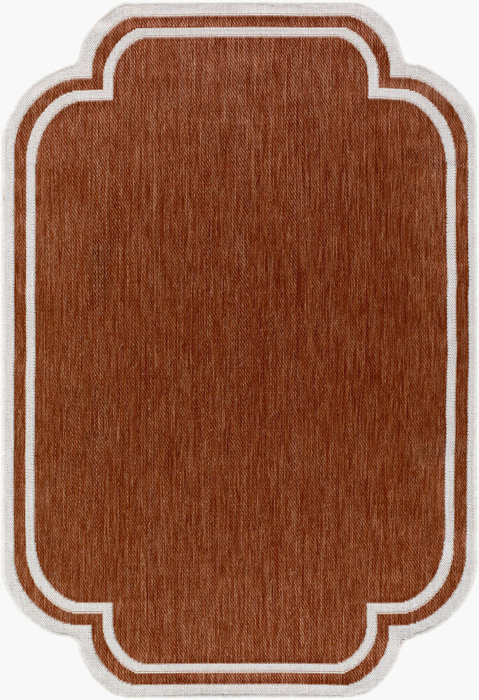 Miami Beach Machine Woven Rug — Burnt Orange/Cream