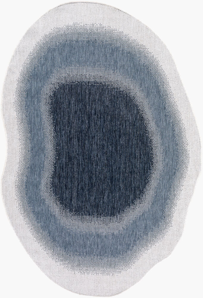 Miami Beach Machine Woven Rug — Blue/Cream