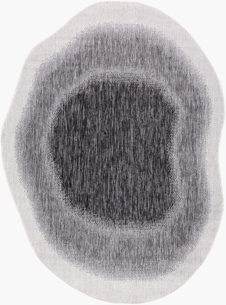 Miami Beach Machine Woven Rug — Black/Charcoal