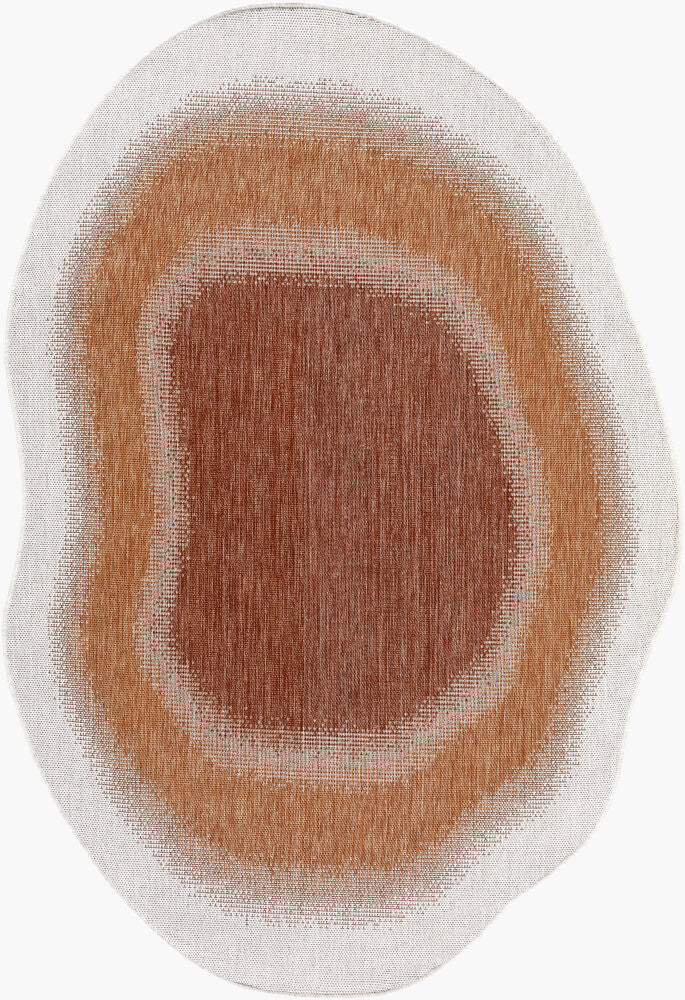 Miami Beach Machine Woven Rug — Burnt Orange/Cream