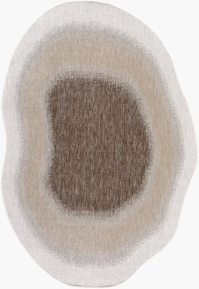 Miami Beach Machine Woven Rug — Cream/Dark Brown