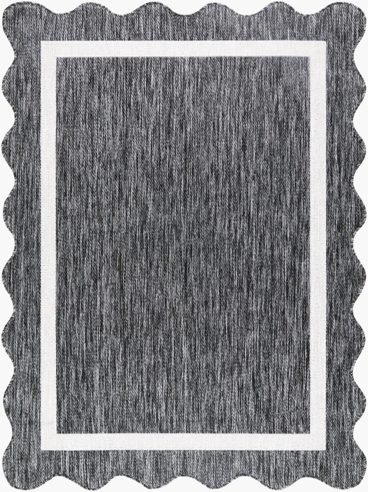 Miami Beach Machine Woven Rug — Black/Cream