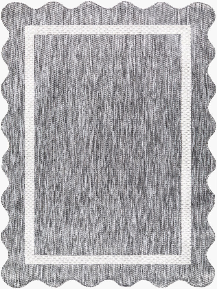 Miami Beach Machine Woven Rug — Charcoal/Cream