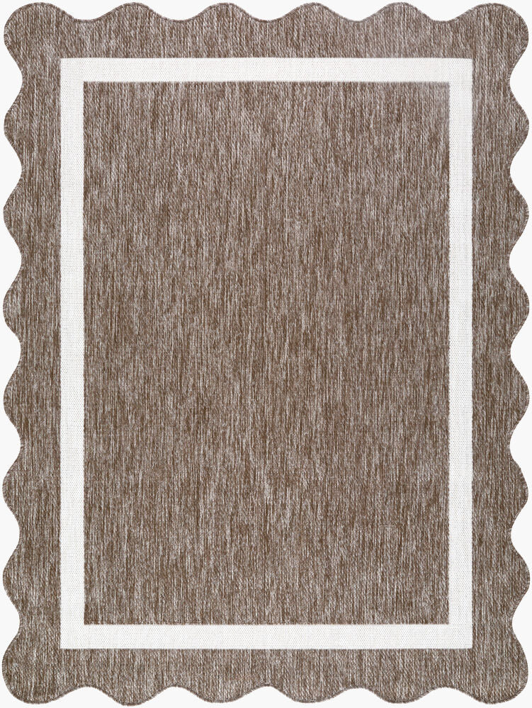 Miami Beach Machine Woven Rug — Cream/Dark Brown