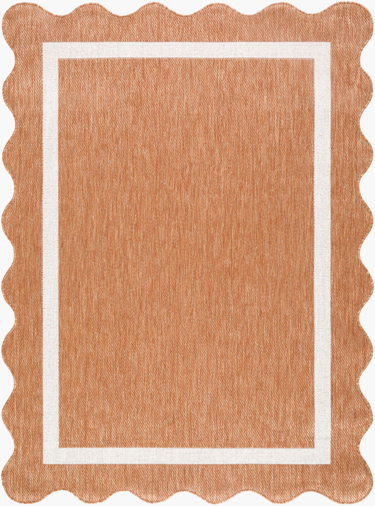 Miami Beach Machine Woven Rug — Cream/Rust