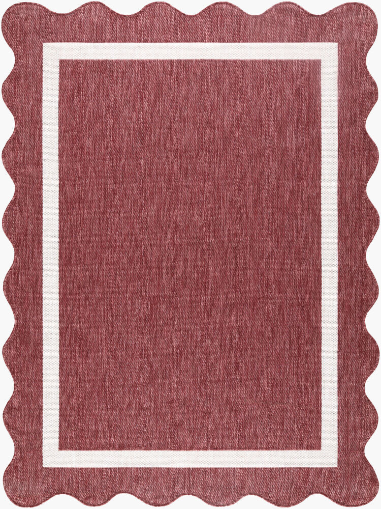 Miami Beach Machine Woven Rug — Burgandy/Cream