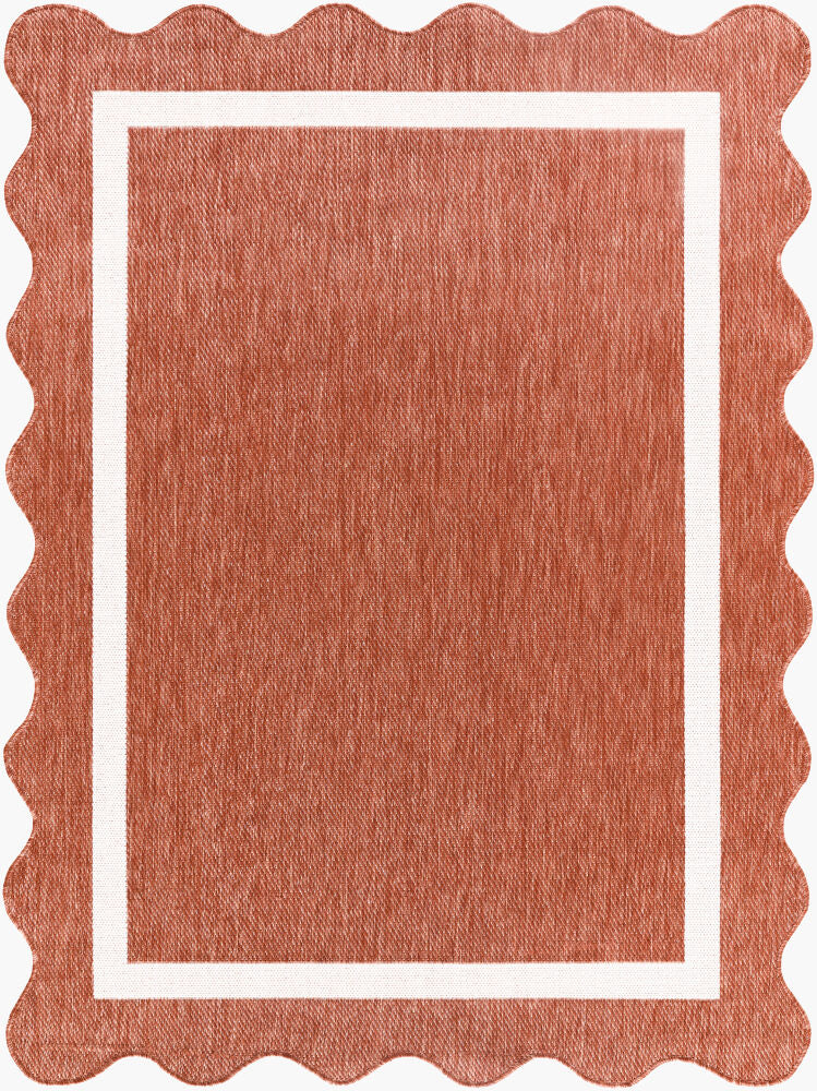 Miami Beach Machine Woven Rug — Cream/Rust