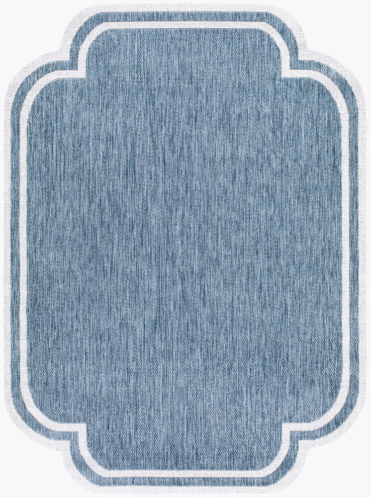 Miami Beach Machine Woven Rug — Blue/Cream