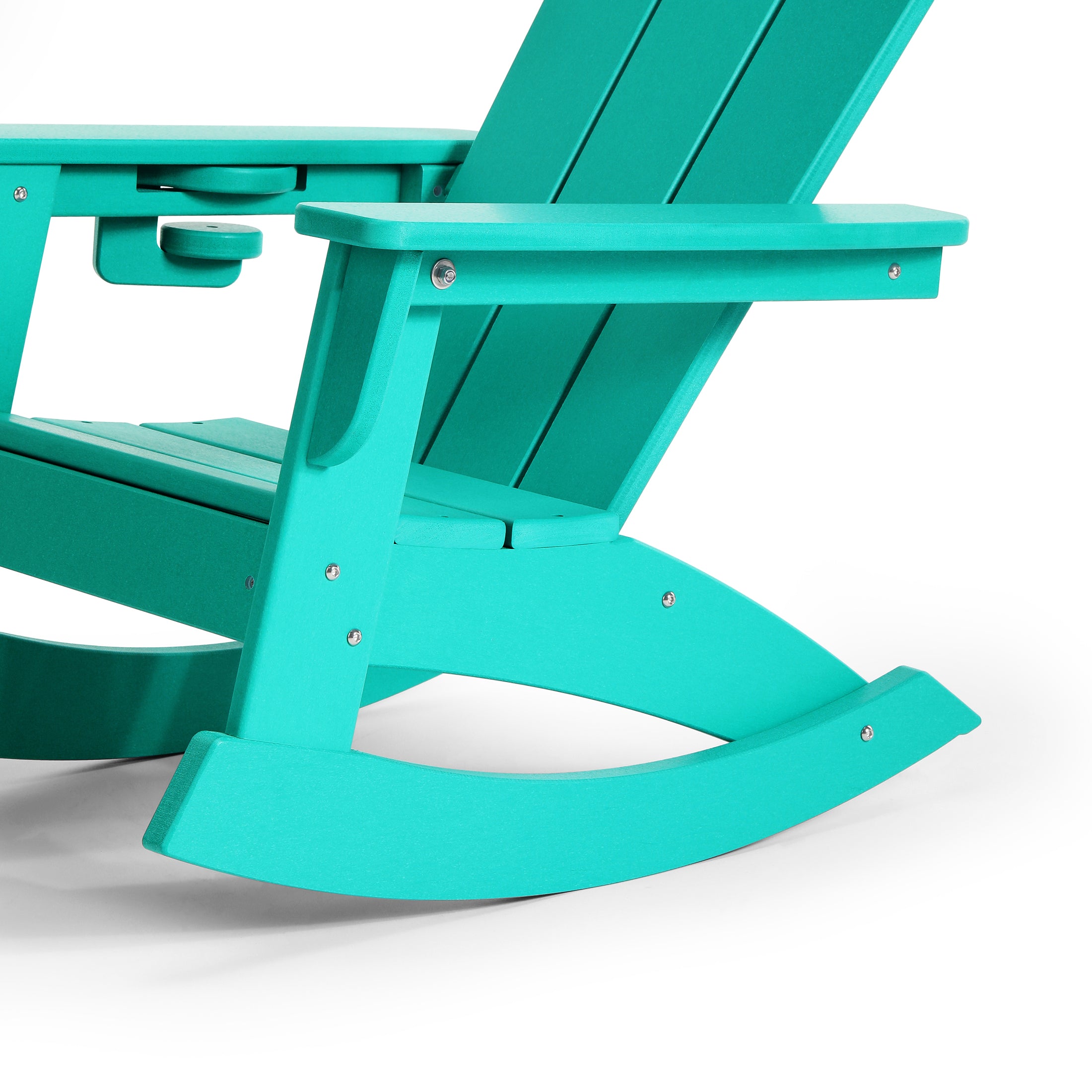 Tiny Terraces Kids Adirondack Rocking Chair with Cup Holder (Set of 2) Seahawk Designs Kids Patio Rocking Chairs