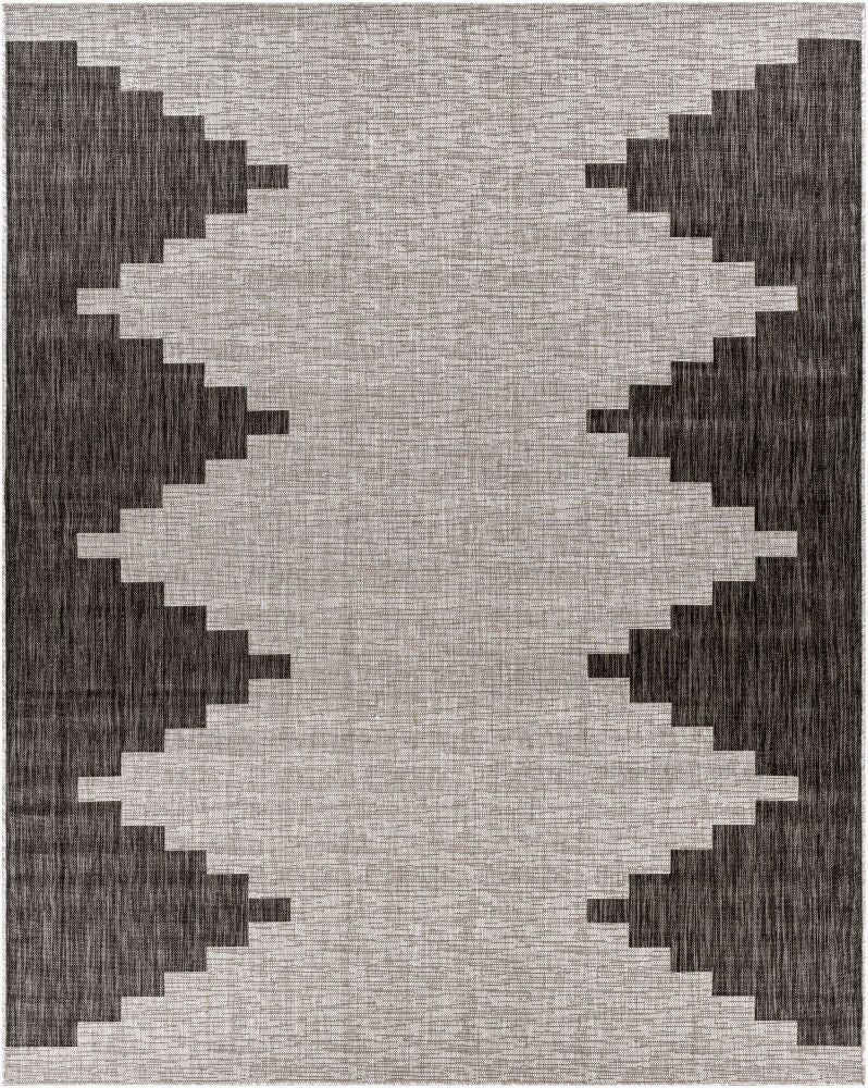 Malibu Machine Woven Rug — Black/Gray