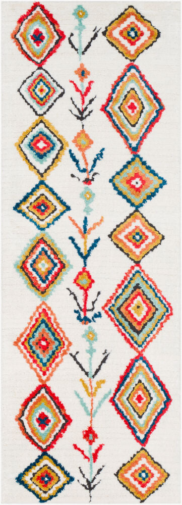 Moroccan Shag Machine Woven Rug — Blue/Charcoal