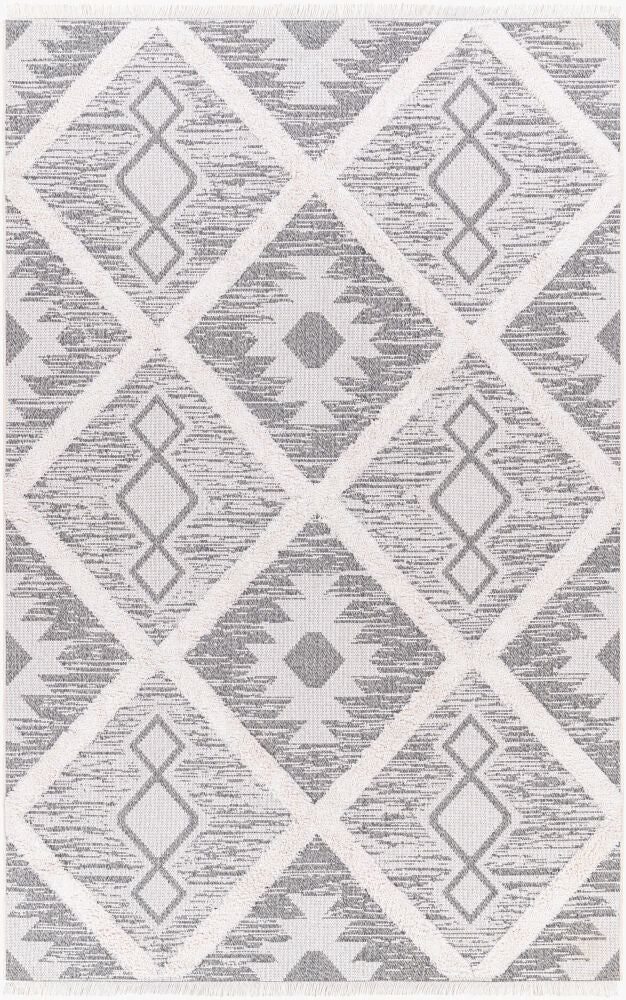 Morocotton Machine Woven Rug — Black/Medium Gray