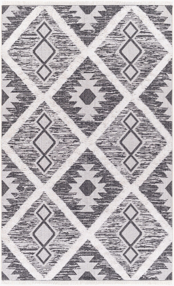 Morocotton Machine Woven Rug — Black/White