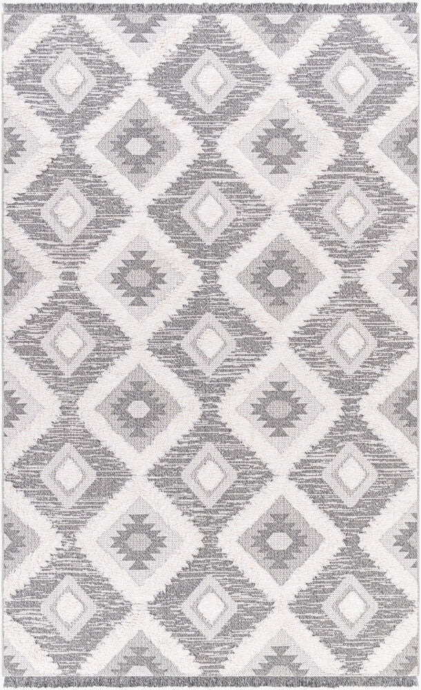 Morocotton Machine Woven Rug — Black/Medium Gray