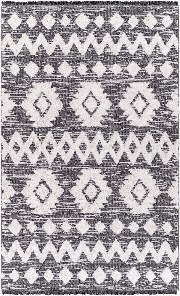 Morocotton Machine Woven Rug — Black/White