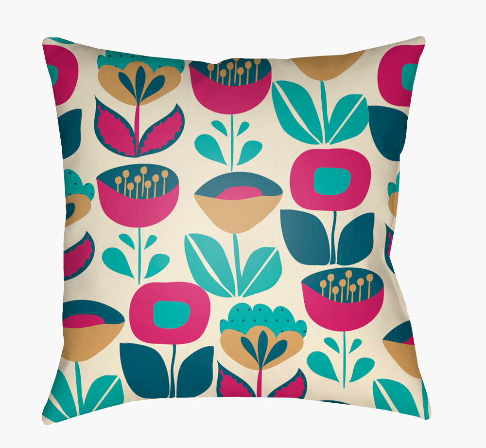 Moderne Accent Pillow — Aqua/Cream