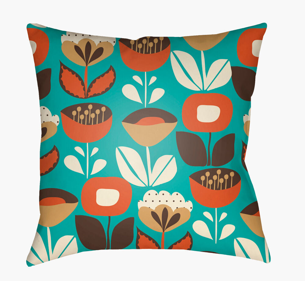 Moderne Accent Pillow — Aqua/Dark Brown