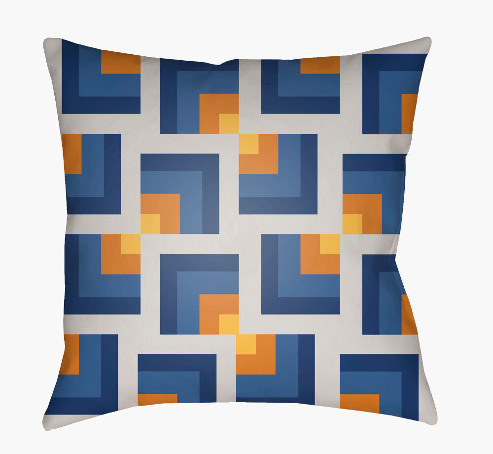 Moderne Accent Pillow — Blue/Burnt Orange