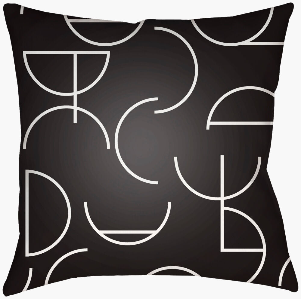 Modern Circles Lumbar Pillow — Black/White
