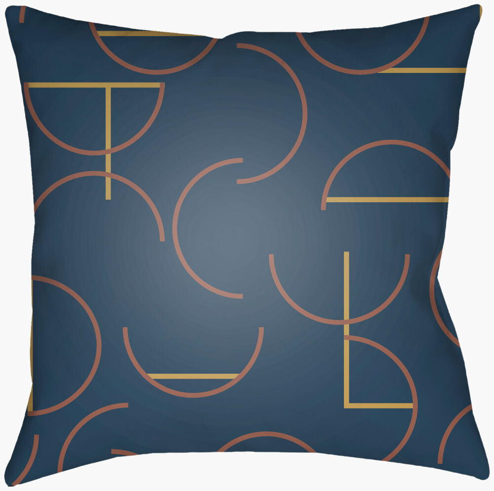 Modern Circles Accent Pillow — Medium Brown/Metallic Gold