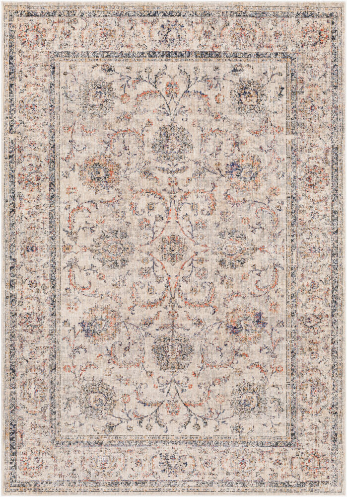 Merit Machine Woven Rug — Beige/Burnt Orange