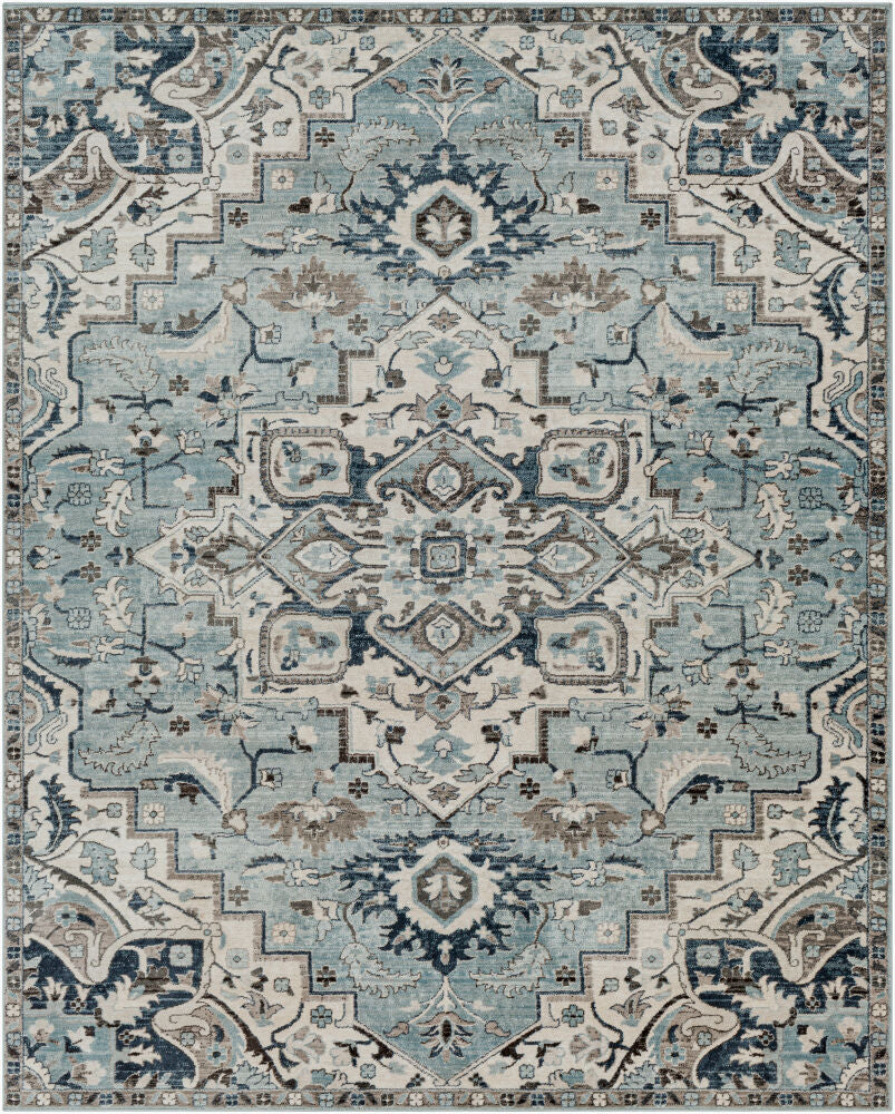 Mesopotamia Machine Woven Rug — Black/Blue