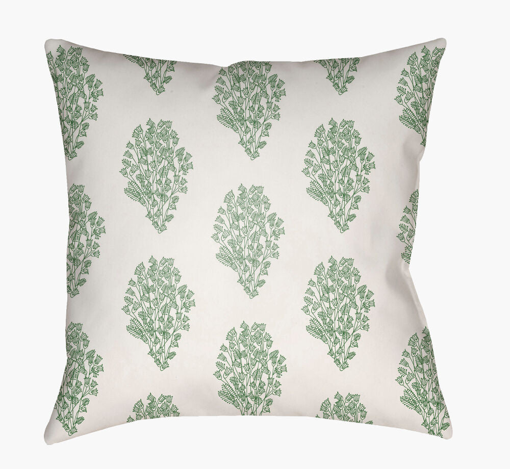 Moody Floral Accent Pillow — Light Sage/Sage