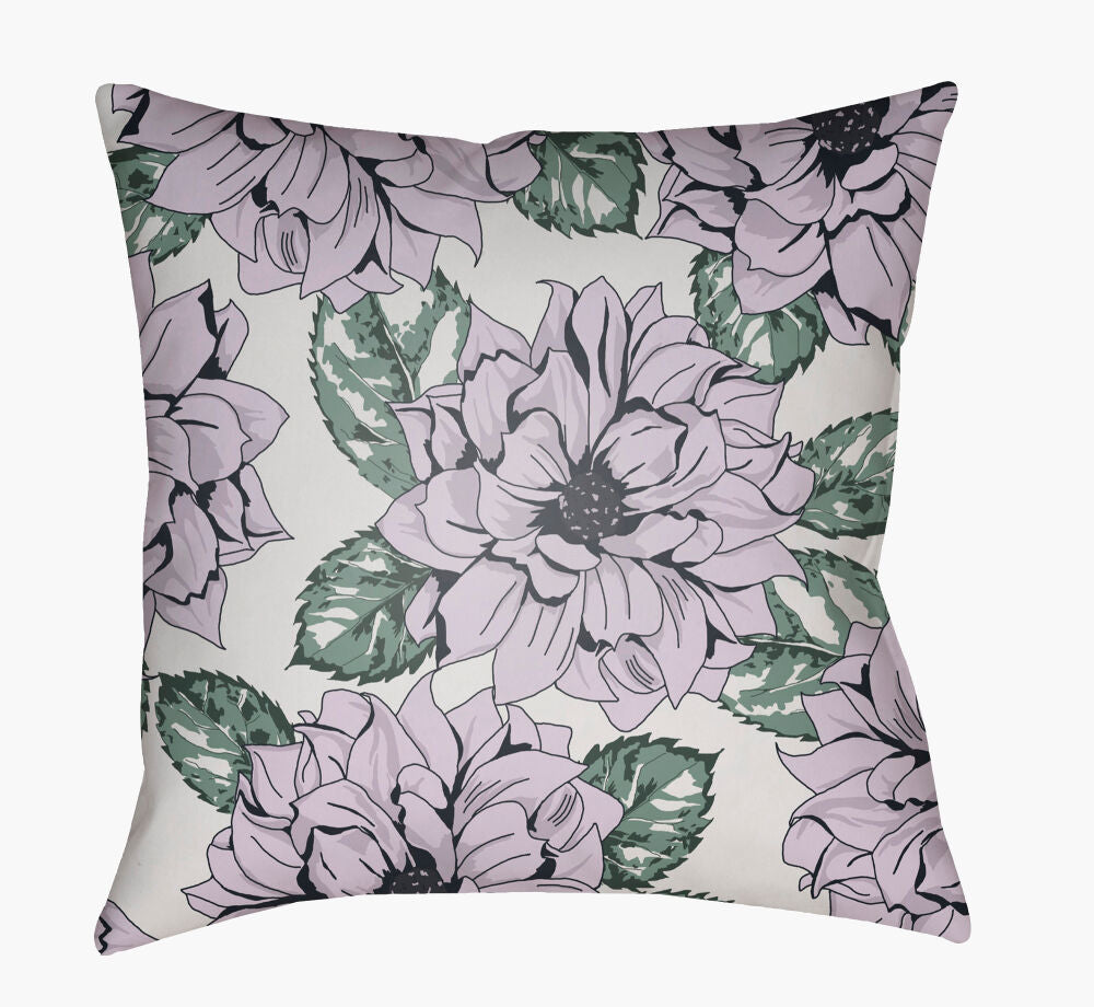 Moody Floral Accent Pillow — Charcoal/Ink Blue