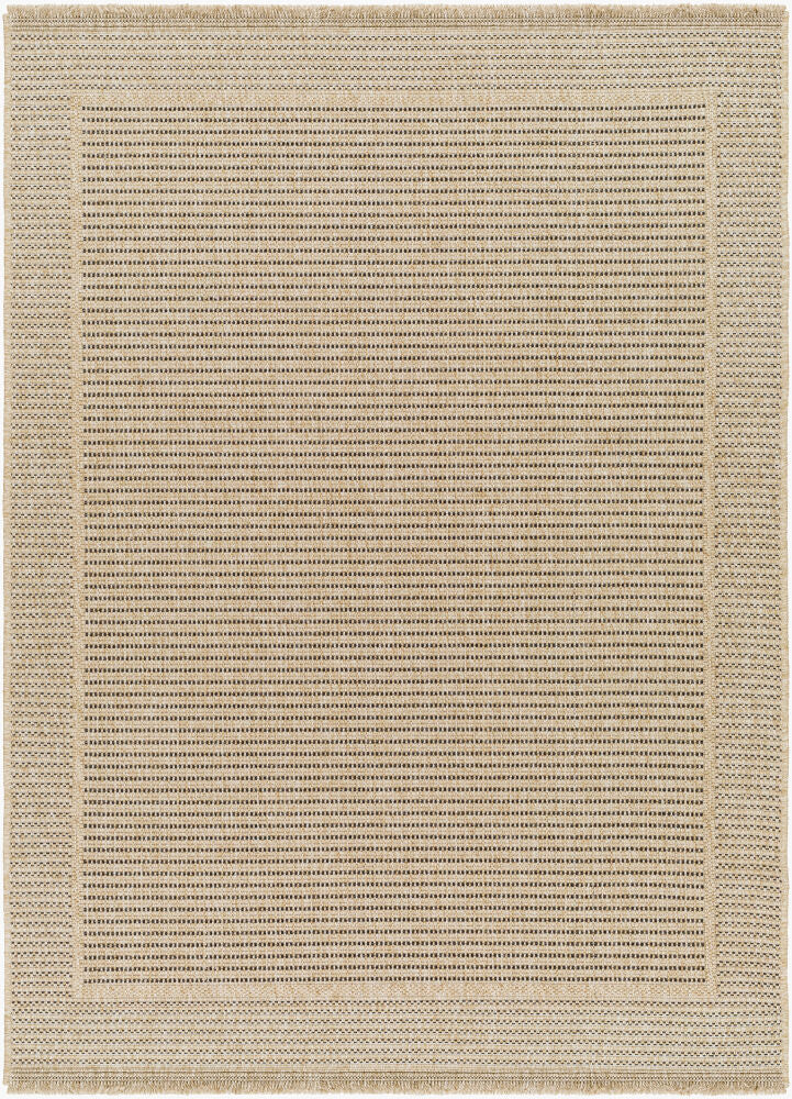 Mirage Machine Woven Rug — Black/Tan