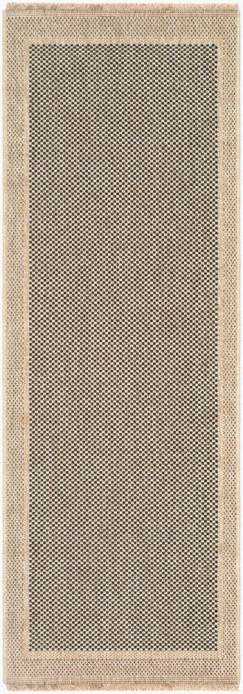 Mirage Machine Woven Rug — Black/Tan