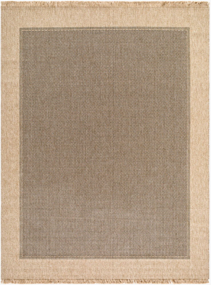 Mirage Machine Woven Rug — Black/Tan