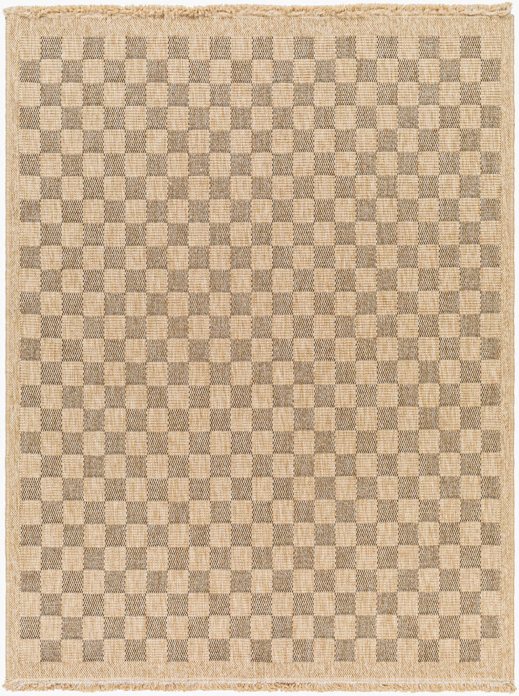 Mirage Machine Woven Rug — Black/Tan