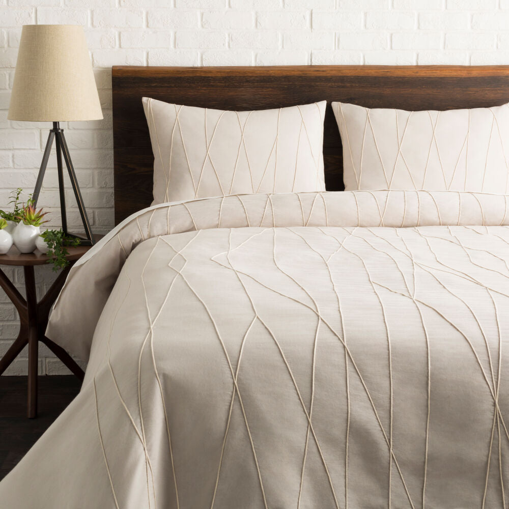 Mio Bedding Swatch — Ivory/Light Gray