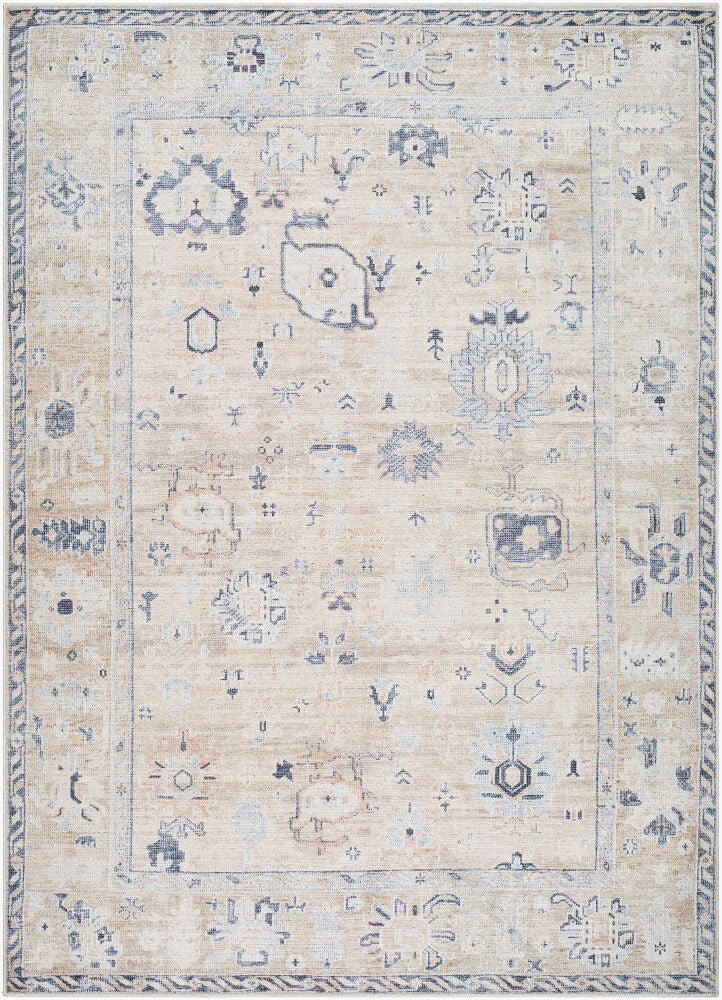 Marlon Machine Woven Rug — Charcoal/Light Beige