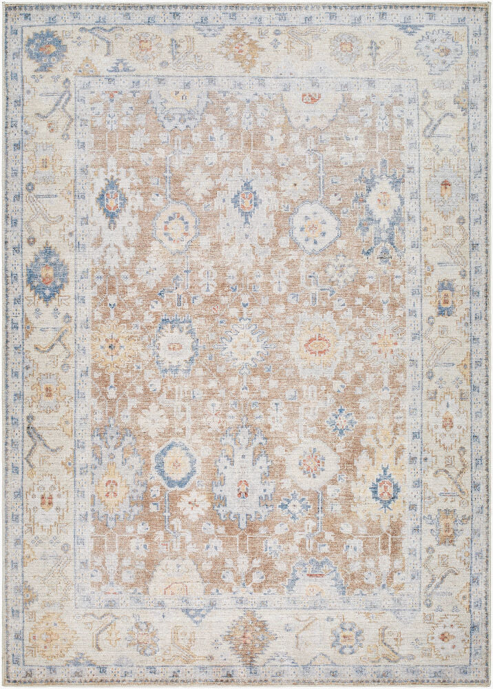 Marlon Machine Woven Rug — Beige/Dark Blue