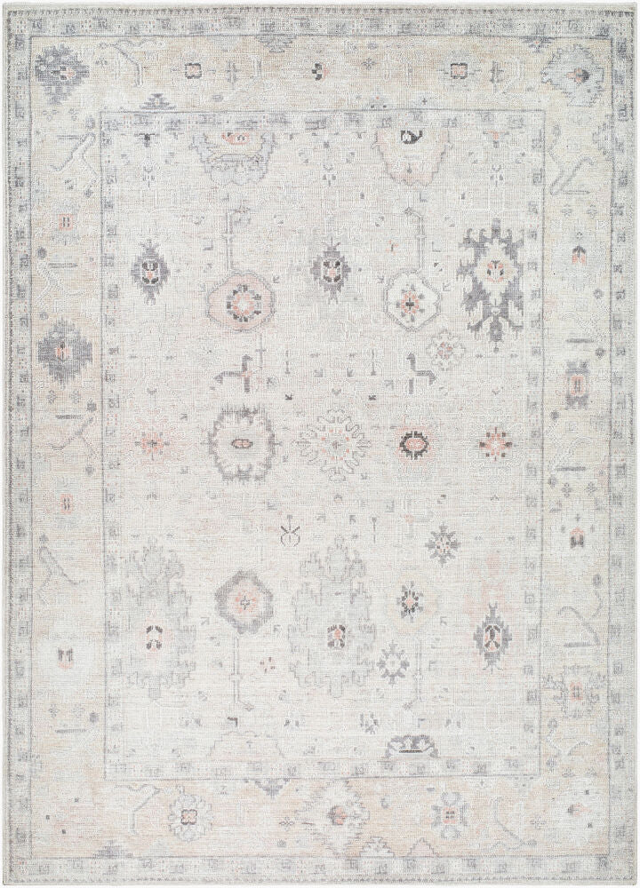 Marlon Machine Woven Rug — Dusty Coral/Dusty Pink