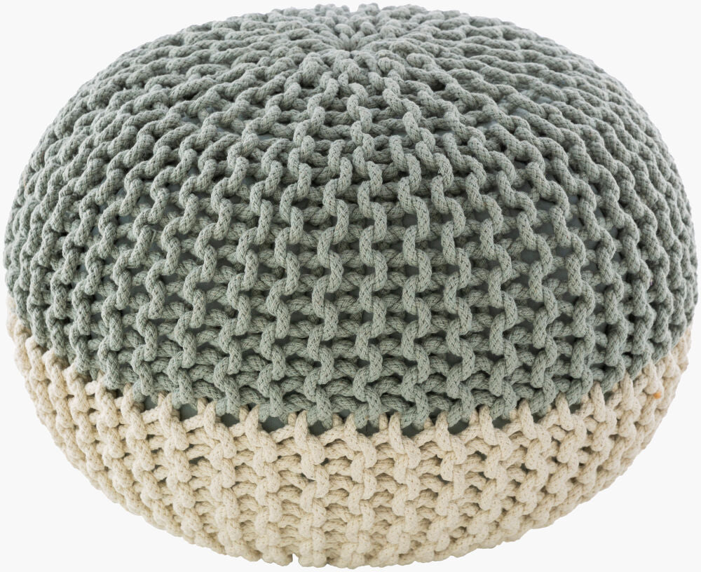 Malmo Pouf — Off-White/Seafoam