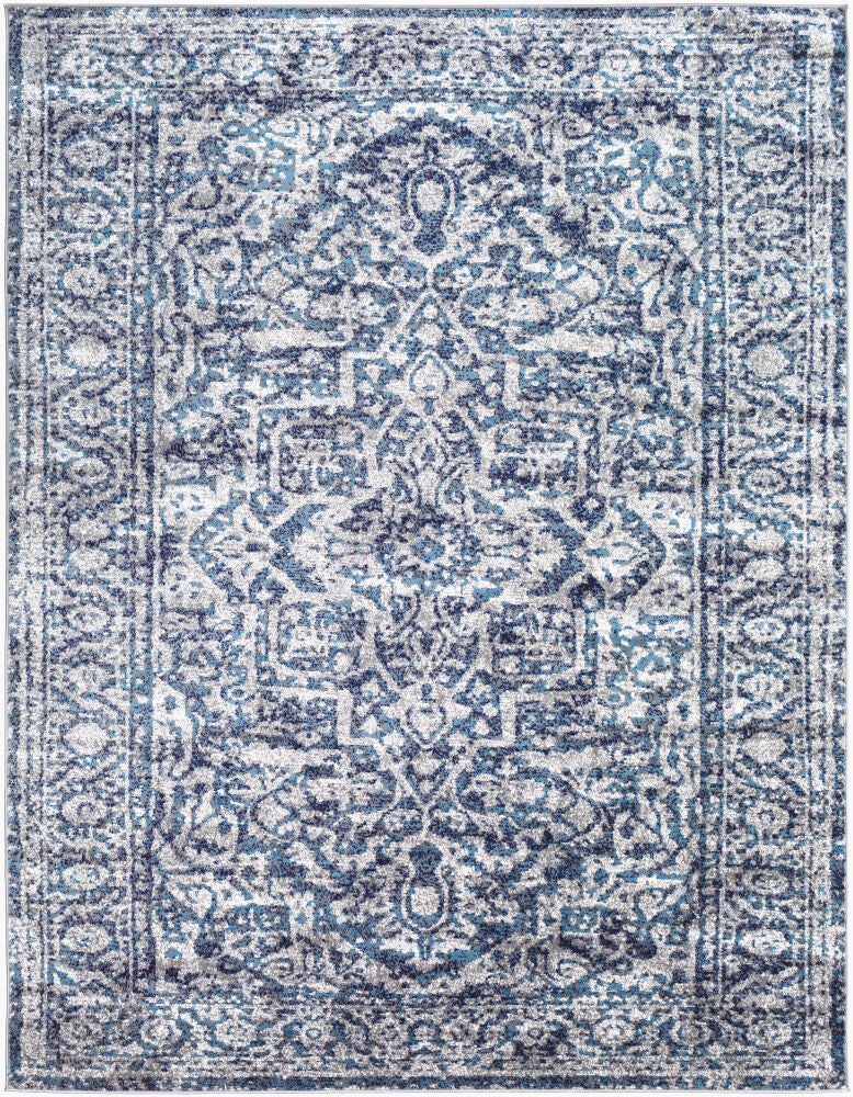 Monte Carlo Machine Woven Rug — Blue/Charcoal