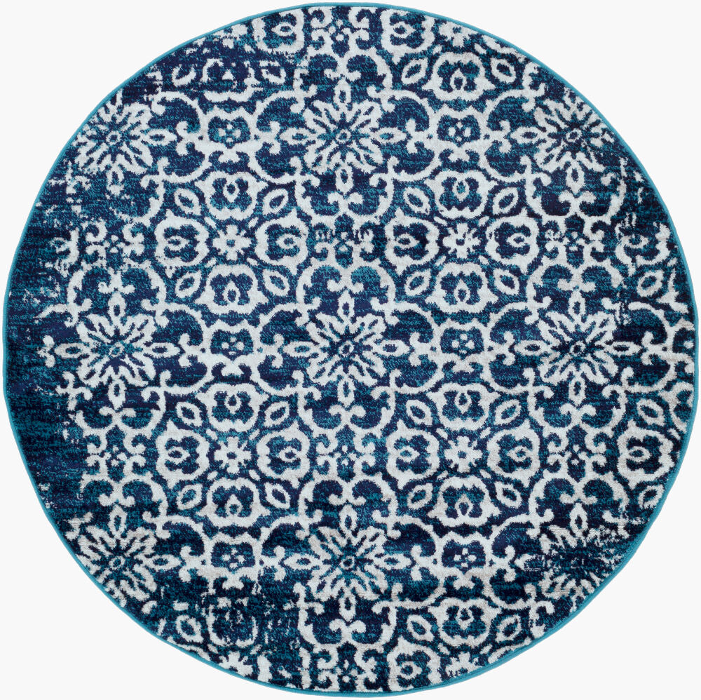 Monte Carlo Machine Woven Rug — Blue/Light Gray