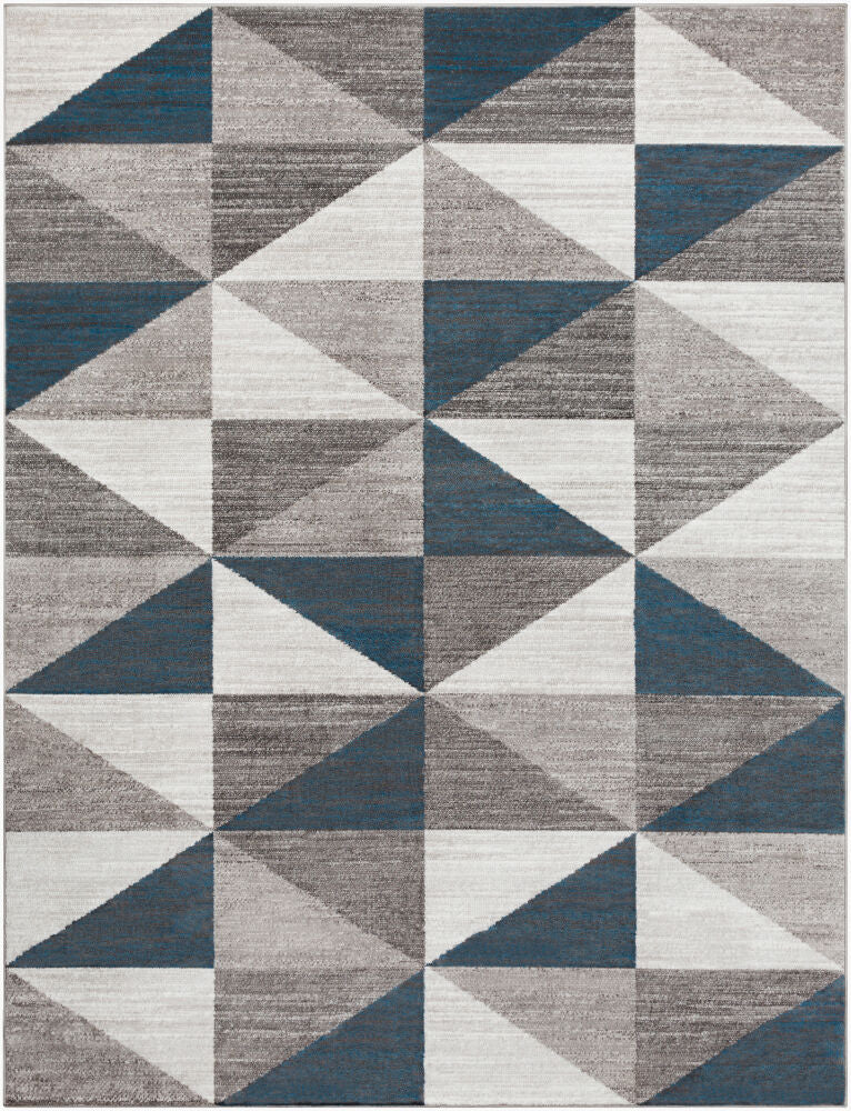 Monte Carlo Machine Woven Rug — Blue/Charcoal