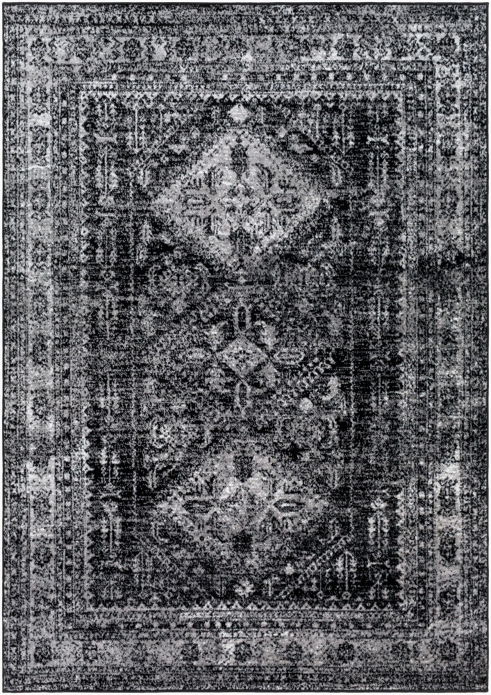 Monte Carlo Machine Woven Rug — Black/Charcoal