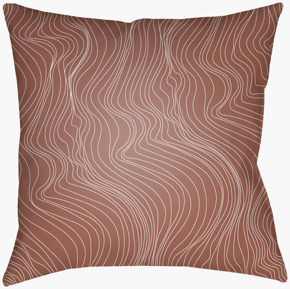 Modern Lines Lumbar Pillow — Medium Brown/White