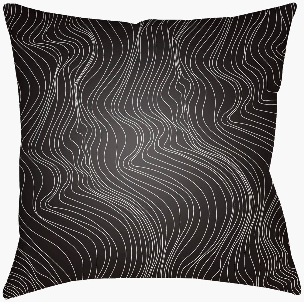 Modern Lines Lumbar Pillow — Black/White