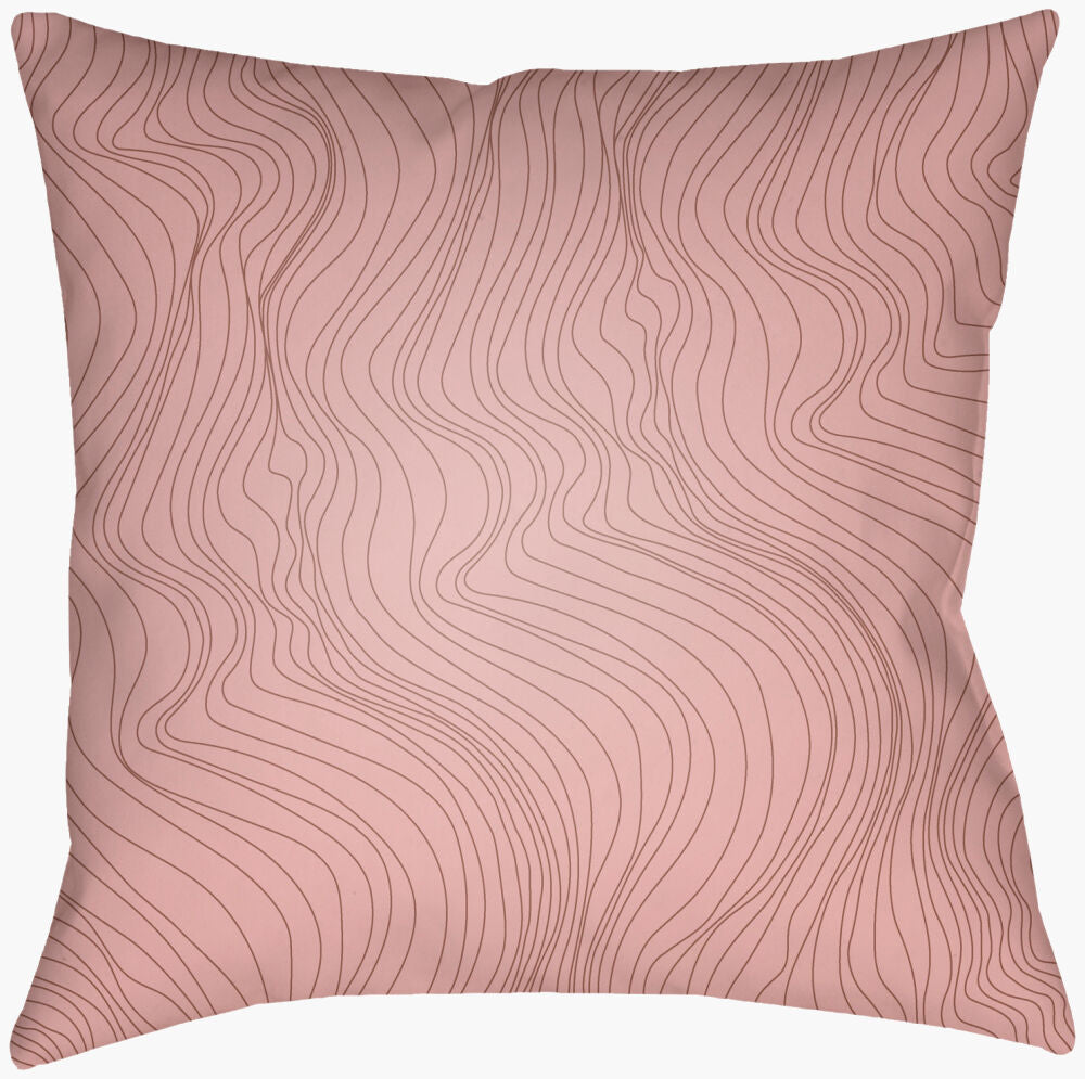 Modern Lines Accent Pillow — Dusty Pink/Medium Brown
