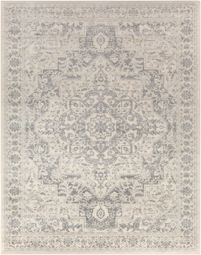 Monaco Machine Woven Rug — Gray/Ivory