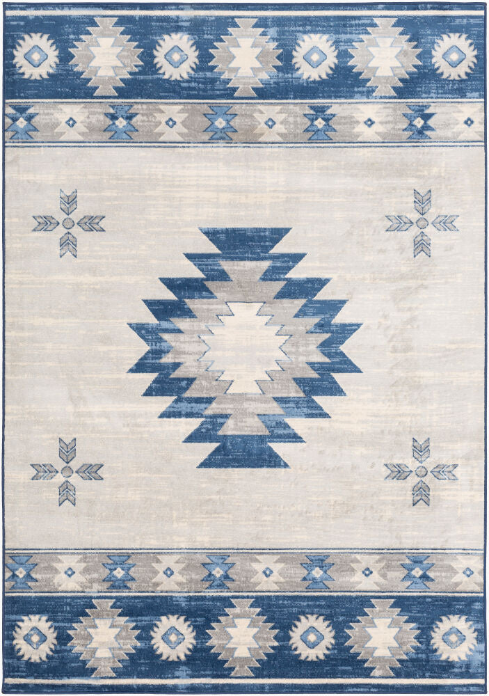 Monaco Machine Woven Rug — Denim/Gray